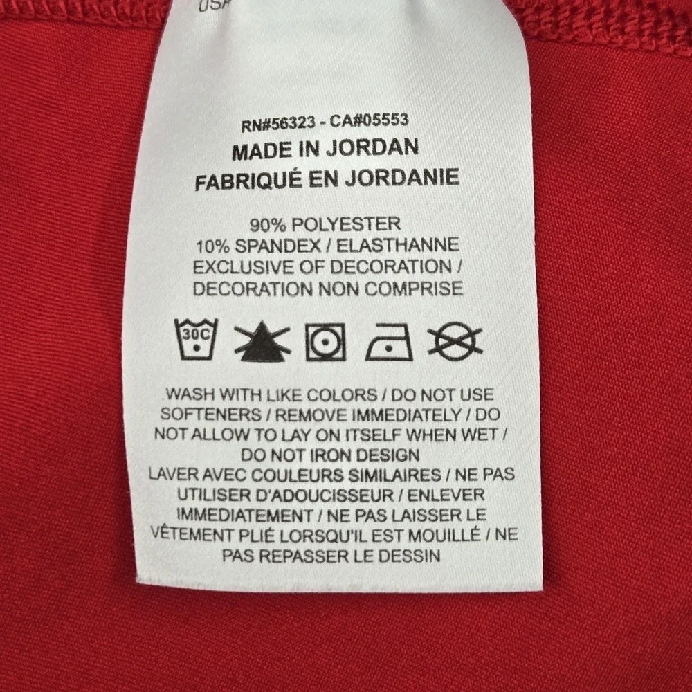 Nike Boy Shirt L Red Dri-Fit Nike Pro Center Swoosh Logo Slim Short Sleeve